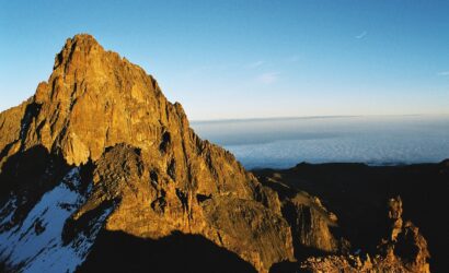 Mount Kenya summit view during trekking adventure in Kenya